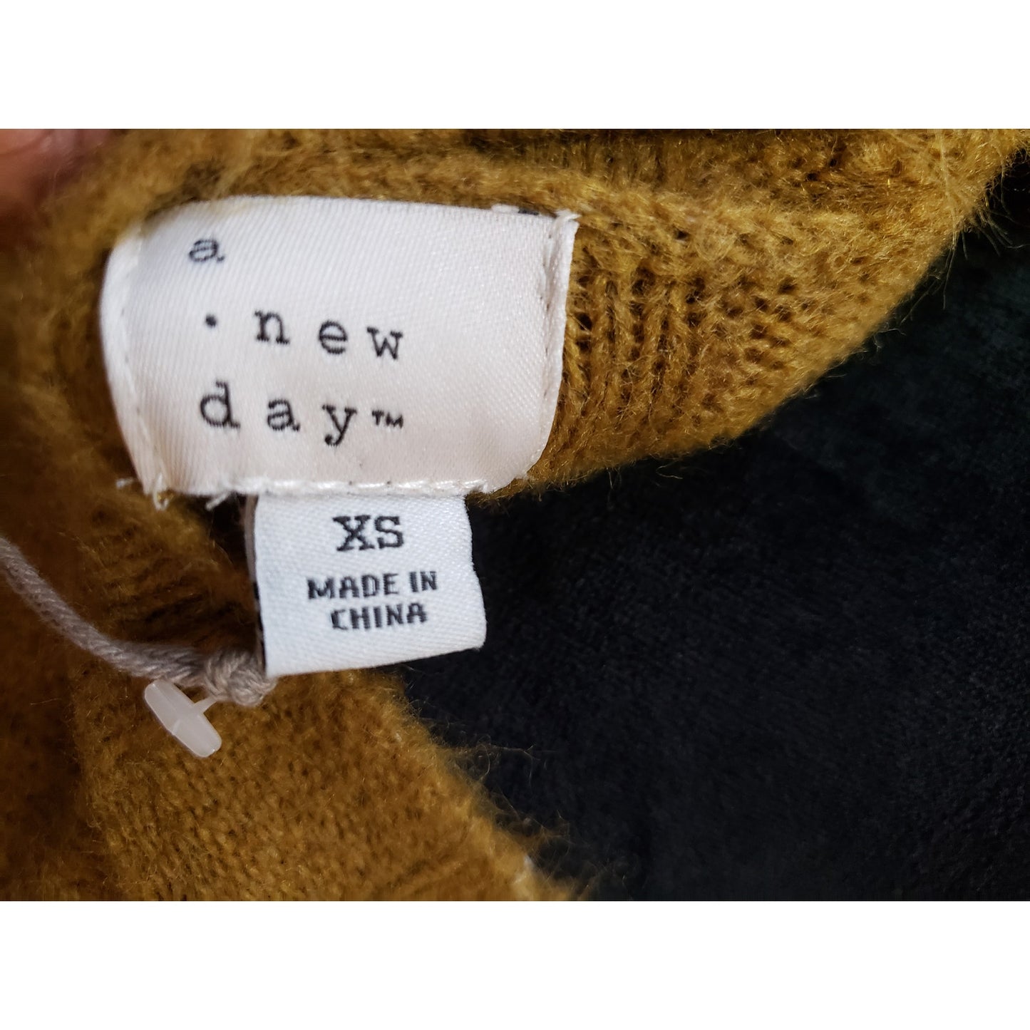 A New Day Sweater Dress Women's XS Green Knit Long Sleeve Lightweight Mock Neck