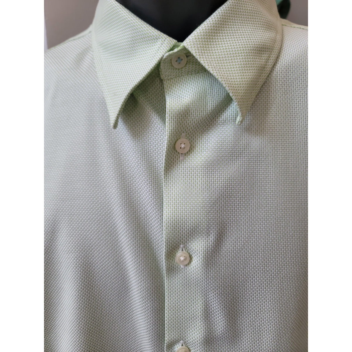 Egara Button-Down Shirt Men's Size X-Large Light Green Cotton Blend Long Sleeves