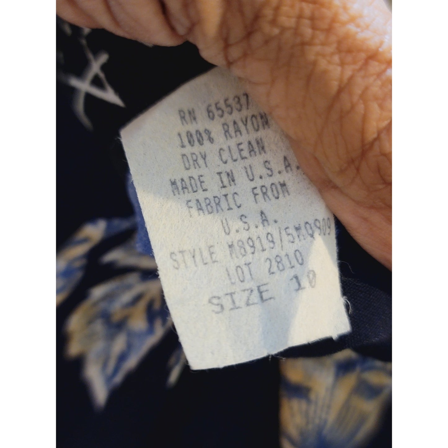 Vintage A.K.F 2 Piece Shirt & Skirt Suit 10 Blue Floral Short Sleeve Round Neck