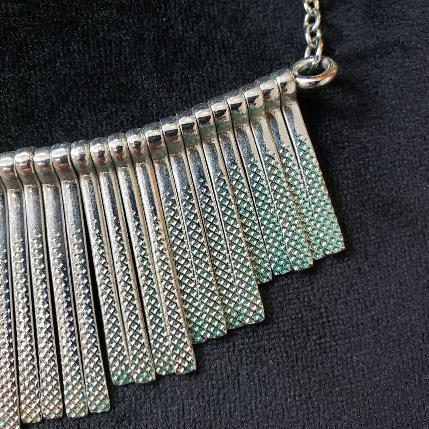 Womens Fashion Silver Link Chain Fringe Necklace Jewelry with Lobster Clasp