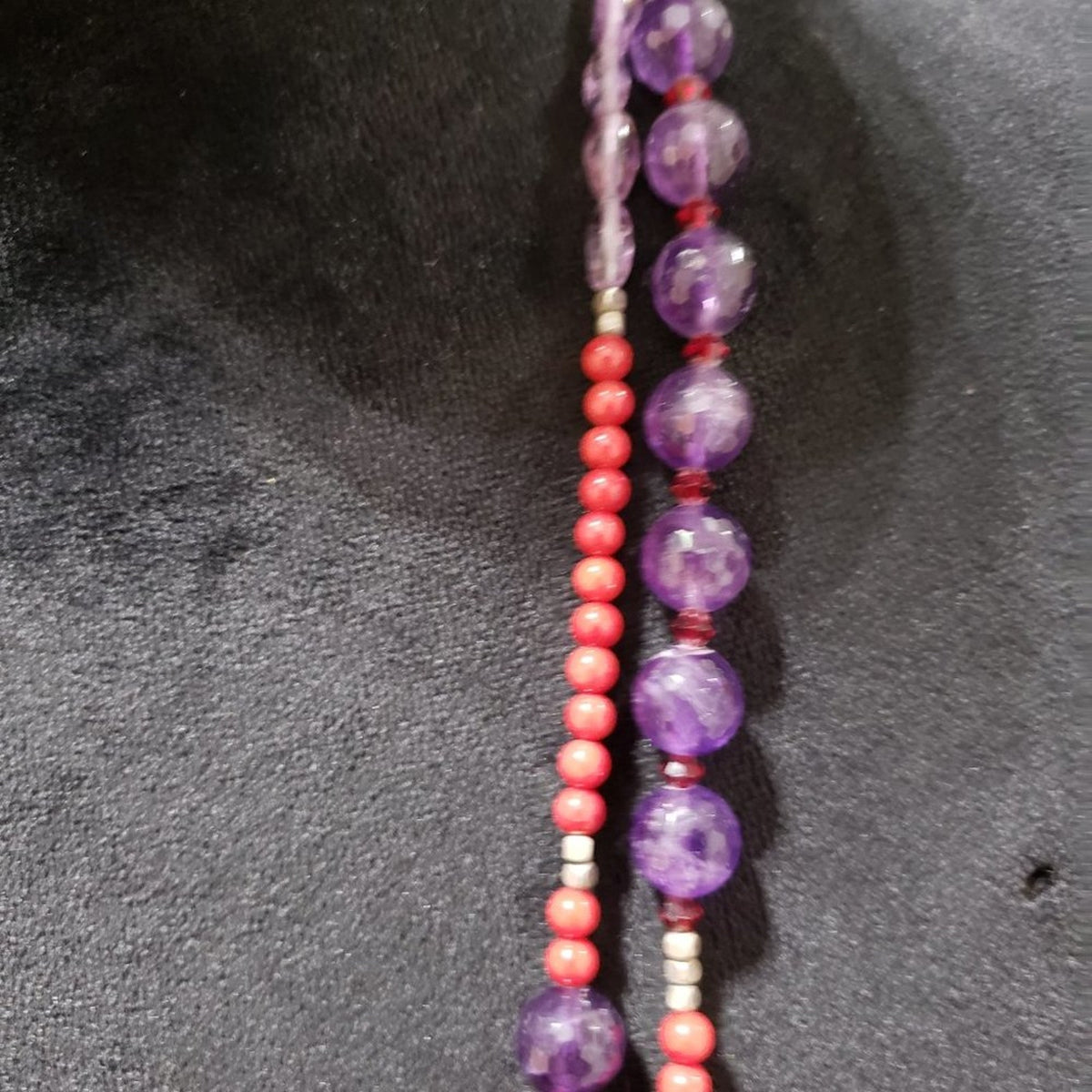 Womens Fashion Double Strand Multicolor Rhinestones Beaded Necklace w/ Lobster