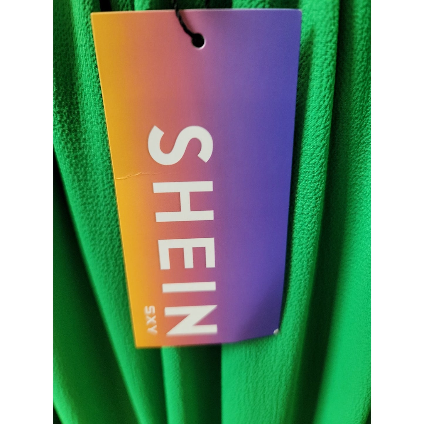 SHEIN Dress Women XS Green Ruffle Asymmetrical Off Shoulder Party Sexy