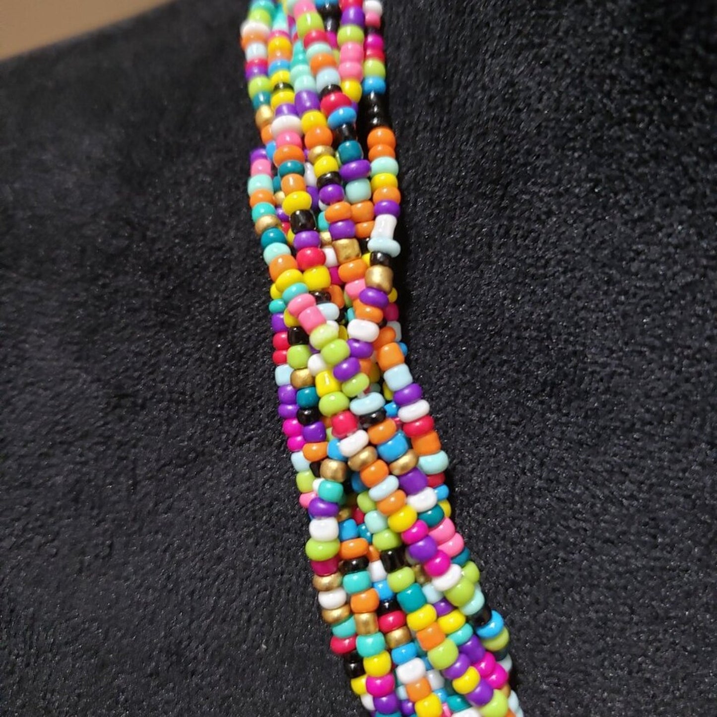 Women Fashion Multicolor Multiple Layer Beaded Necklace Jewelry w/ Lobster Clasp