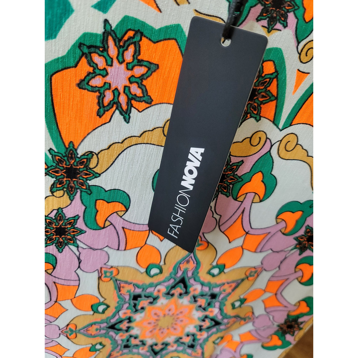 Fashion Nova Kaleidoscope Days Dress Women's Medium Multi Floral Scoop Casual
