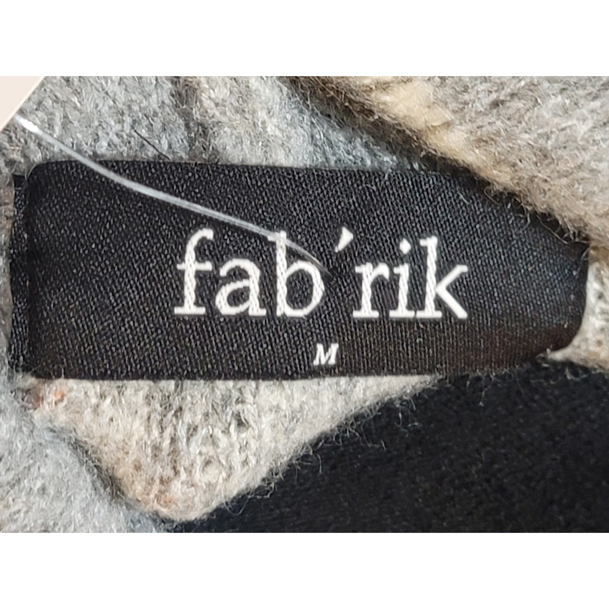 Fab'rik Pullover Sweater Women's Medium Grey Drop Shoulder Split Hem Turtleneck