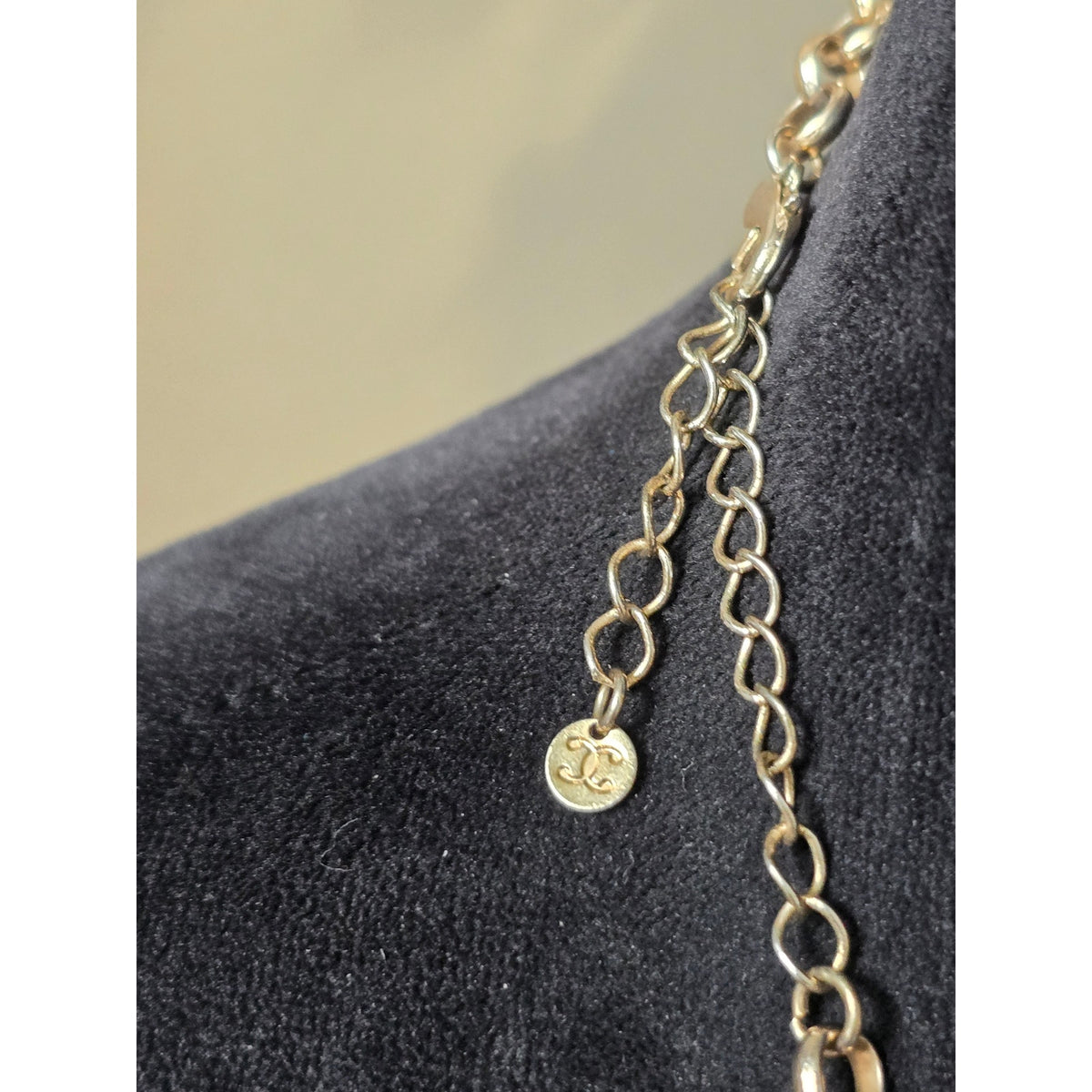 Peach Navy Beaded Waterfall Statement Necklace