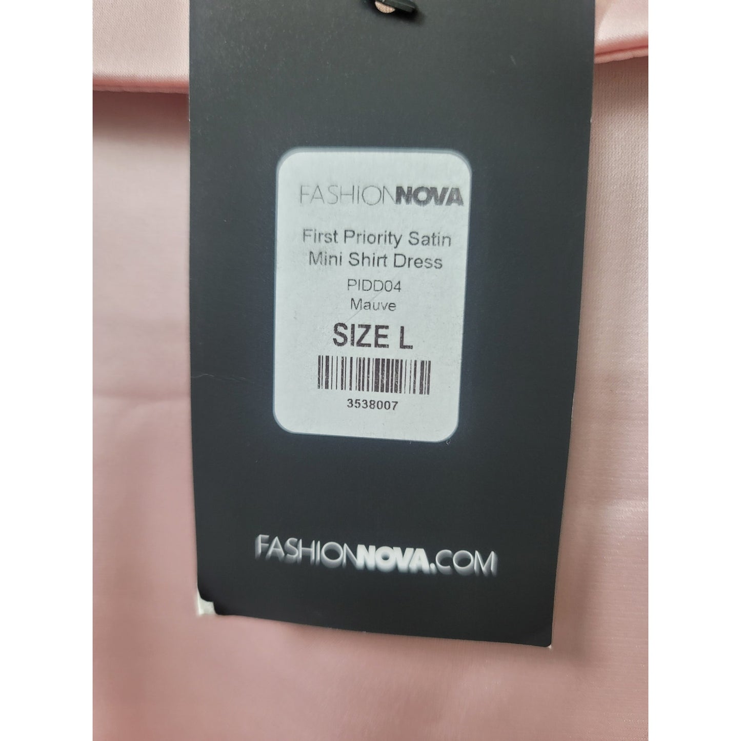 Fashion Nova First Priority Women Large Pink Satin Long Sleeve Dress