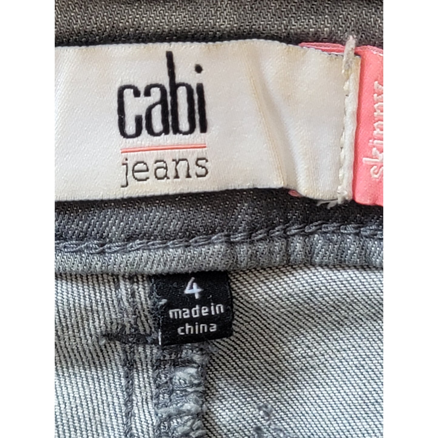 Cabi Skinny Jeans Women's Size 4 Gray Cotton Blend Zipper Stretch Lightweight
