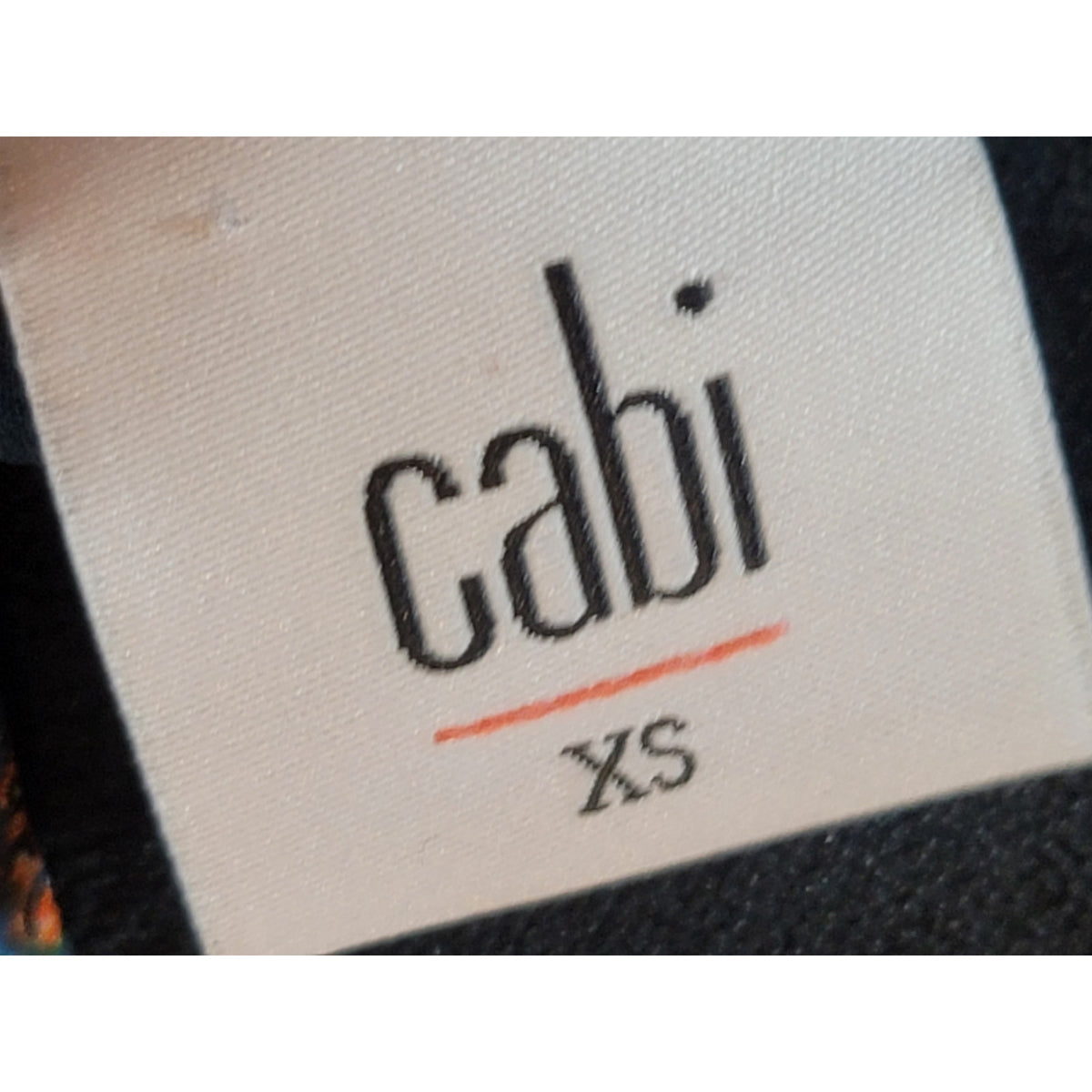 Cabi Blouse Top Womens SZ XS Blue/Orange Geometric Ruffle Front Button-Up Collar
