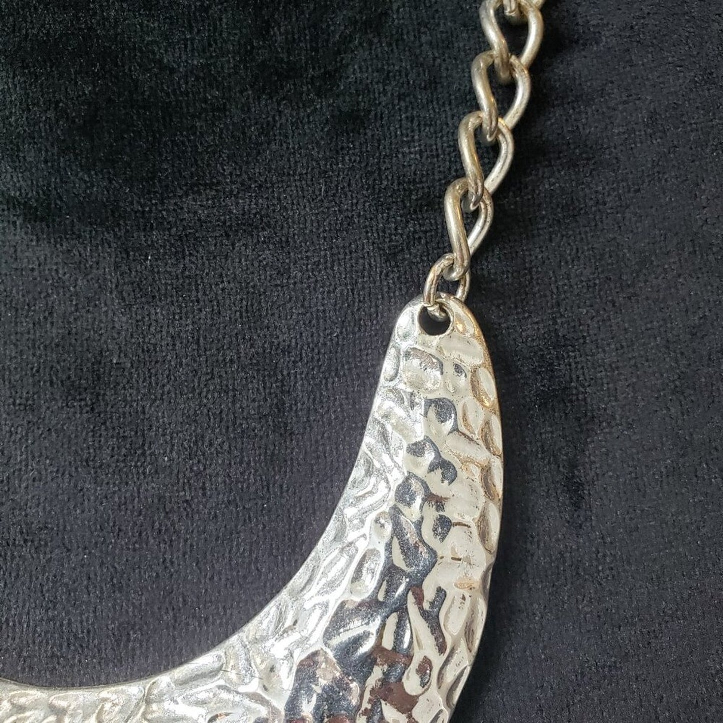 Vintage Womens Silver Collar Bib Choker Necklace Jewelry with Lobster Clasp