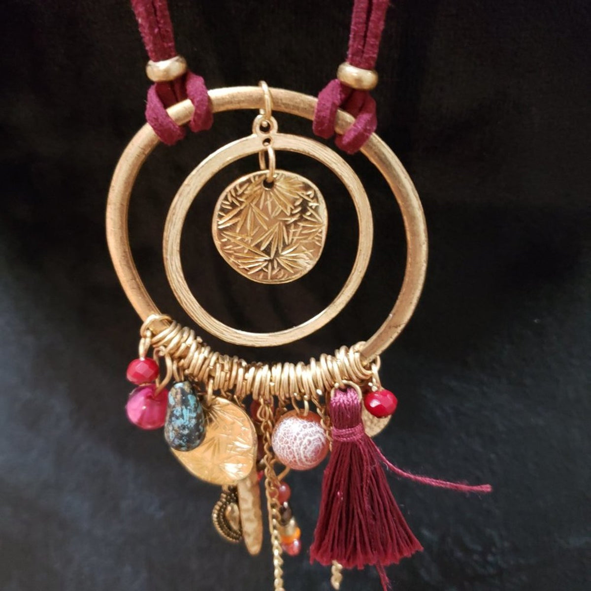 Womens Fashion Chunky Gold Tone Pendant Colorful Charm Long Necklace w/ Lobster