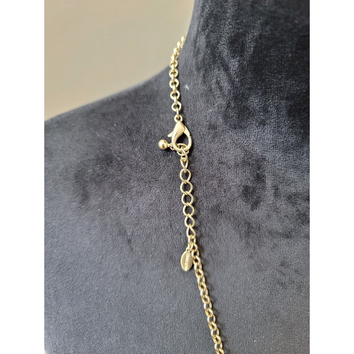 Chico's Women's Key Pendant Necklace With Colorful Gemstones Lobster Clasp Chain