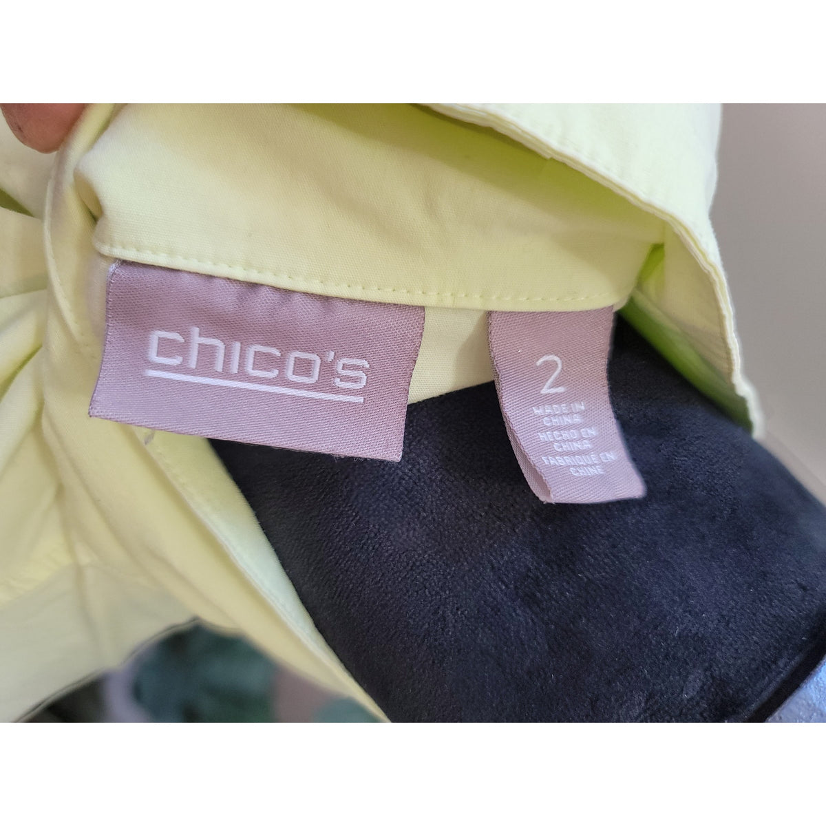 Chico’s Utility Jacket Women's SZ L Lime Green Button Up Flap Pockets Drawstring