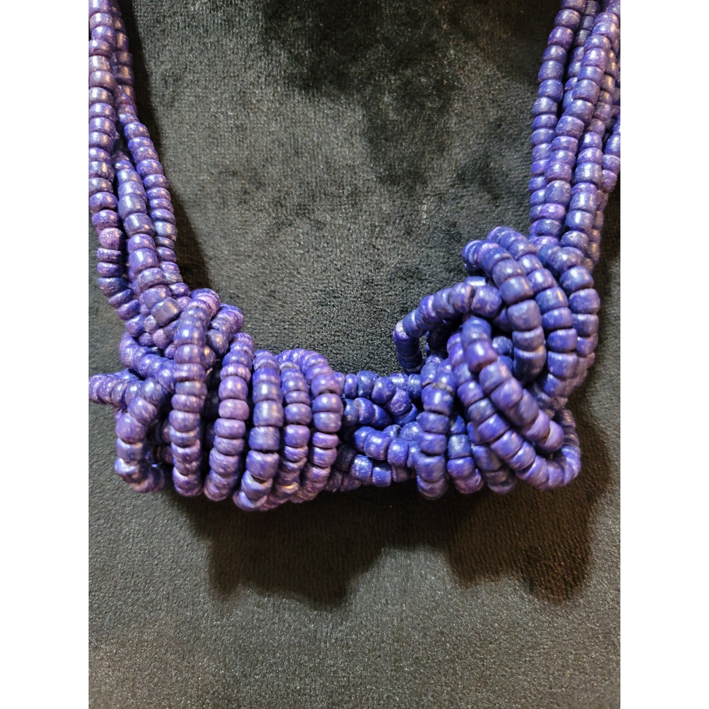 Women's Purple Multi Strand Beaded Statement Necklace With Lobster Clasp