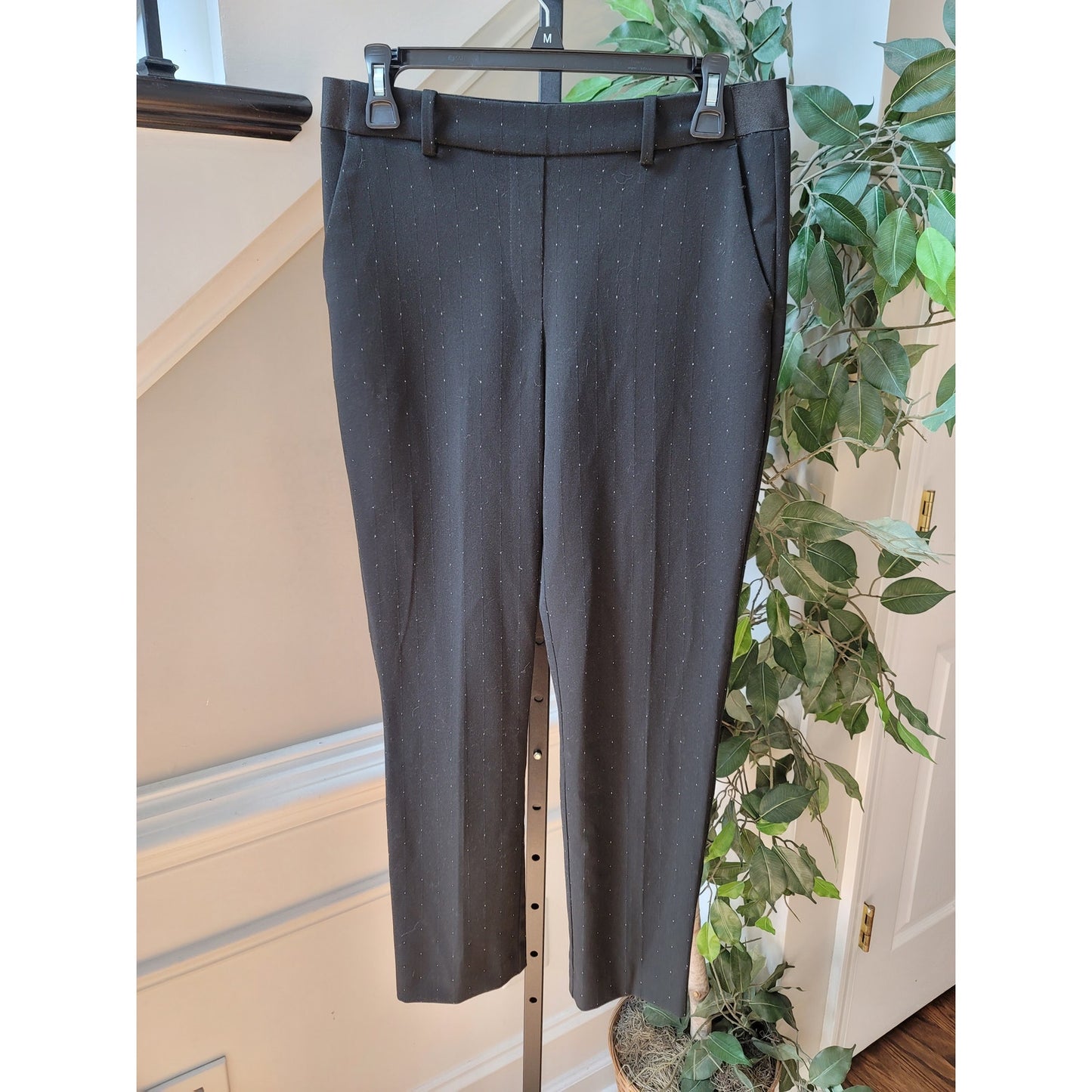 H&M Pants Women's Size Medium Black Stretch Slim Fit Work Trousers