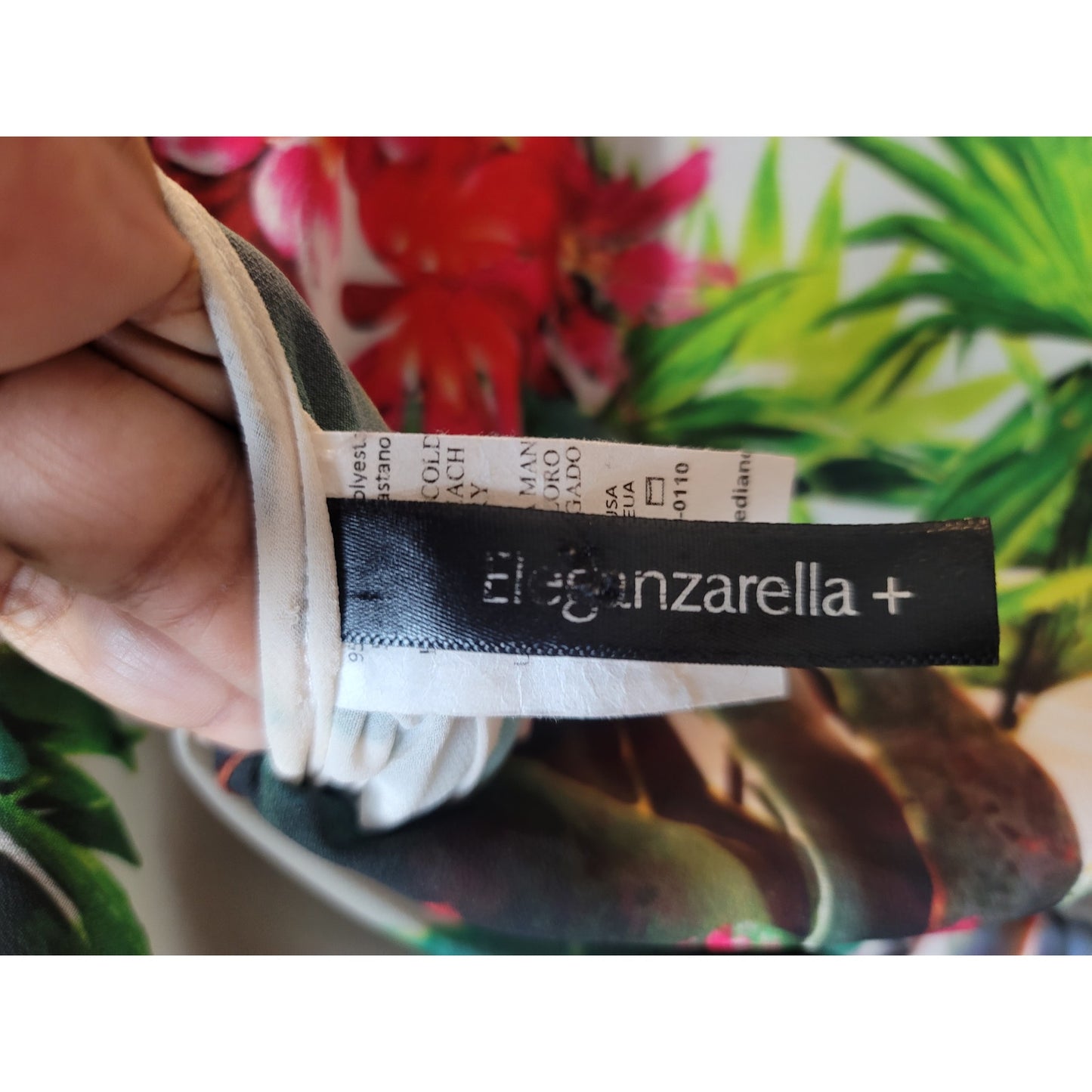 Eleganzarella Maxi Dress Women's Medium White Floral Long Sleeve V Neck