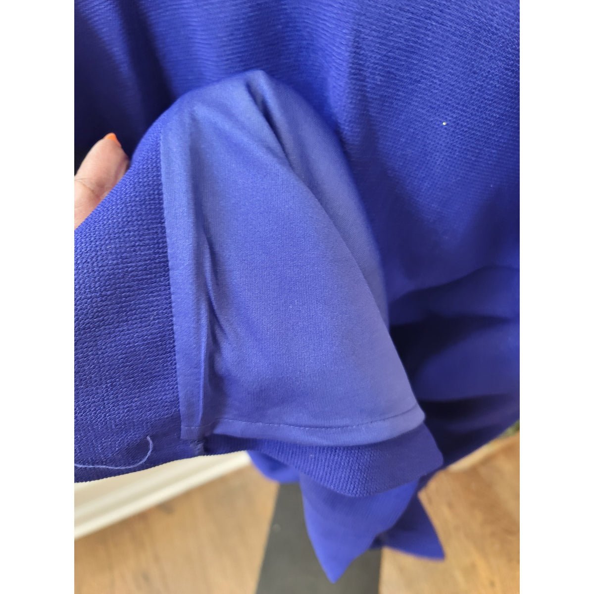 Bmj Studio Skirt Suit Women's Size 18 Blue Rhinestone Fully Lined Back Slit
