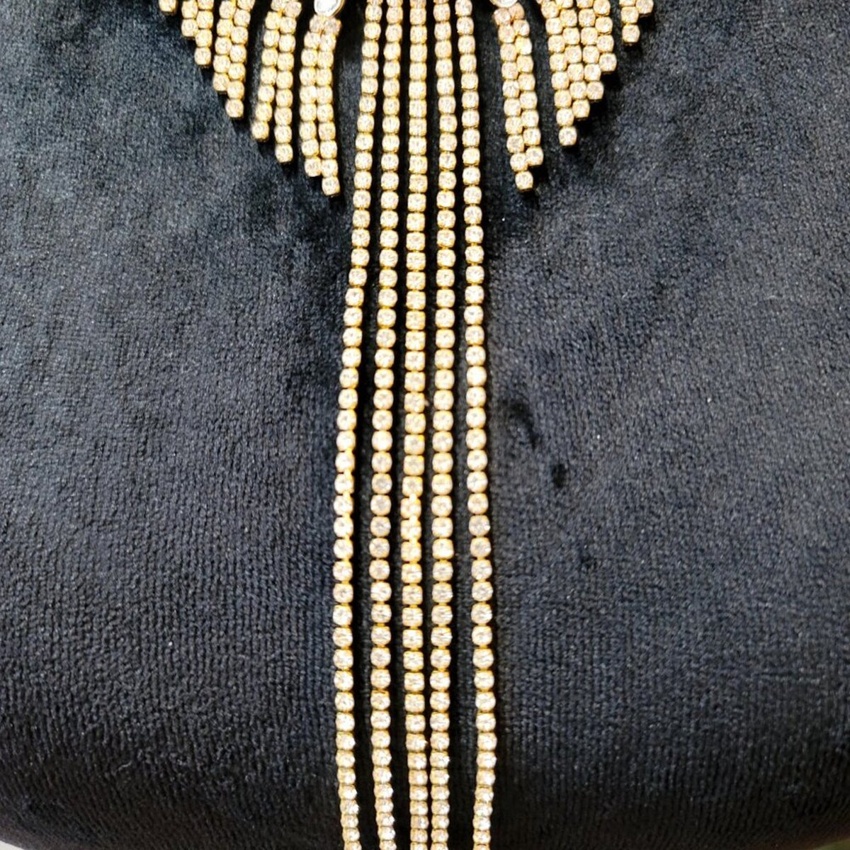 Womens Fashion Clear Crystal Beaded Tassels Necklace Jewelry with Lobster Clasp