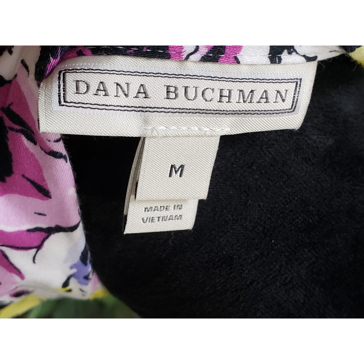 Dana Buchman Women's Multicolor Floral Collared Long Sleeve Button Down Shirt M