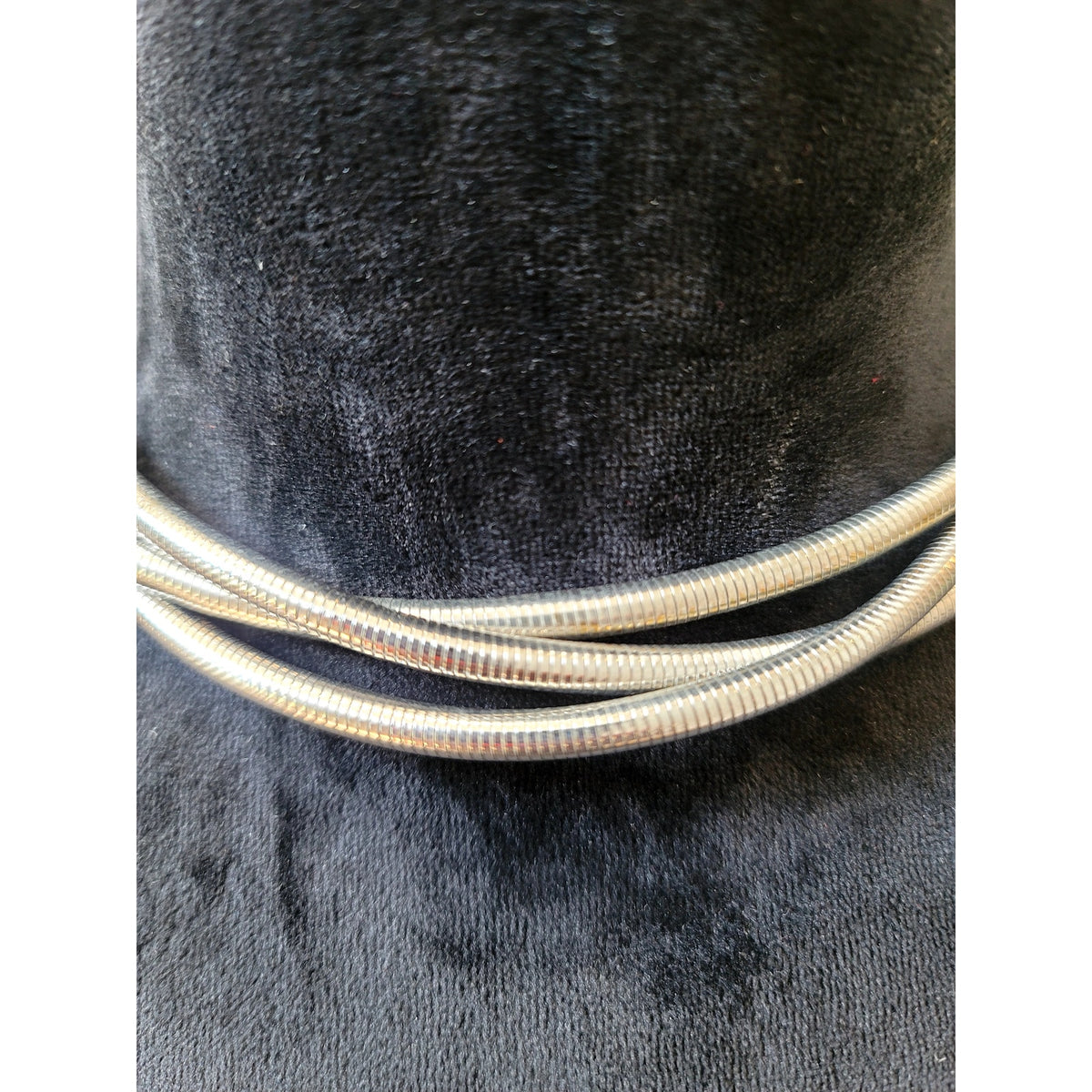 Silver Tone Multi-Strand Snake Chain Choker Collar Necklace Minimalist 16"