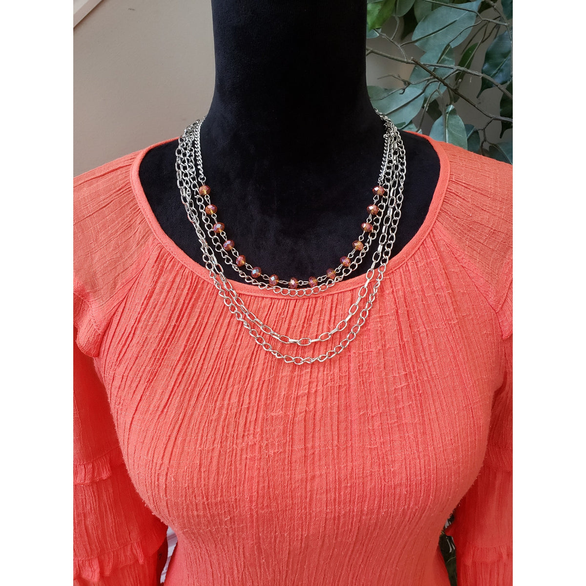 Harper 241 A-Line Dress Womens Small Coral Balloon Sleeve Frill Hem Lined