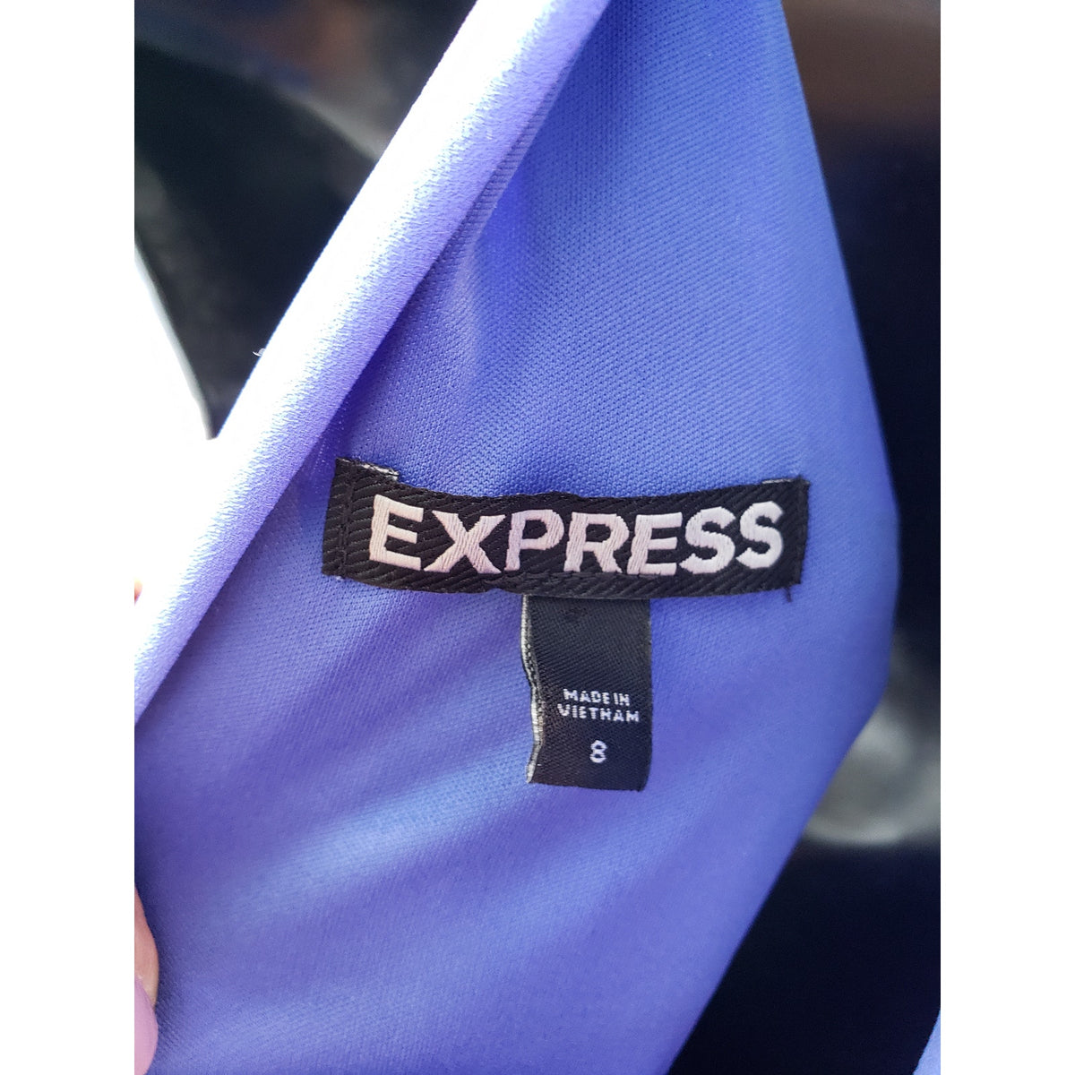 Express Knee Length Dress Women's Size 8 Blue Sleeveless Pleated Keyhole Back