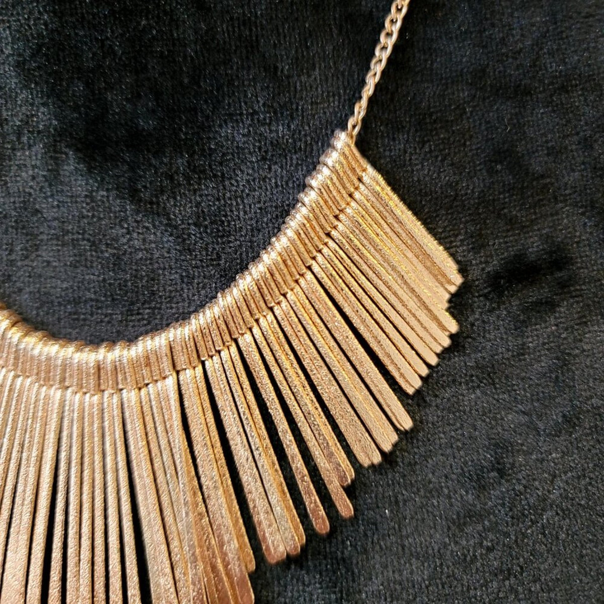 Womens Fashion Gold Tone Fringers Chain Necklace Jewelry with Lobster Clasp