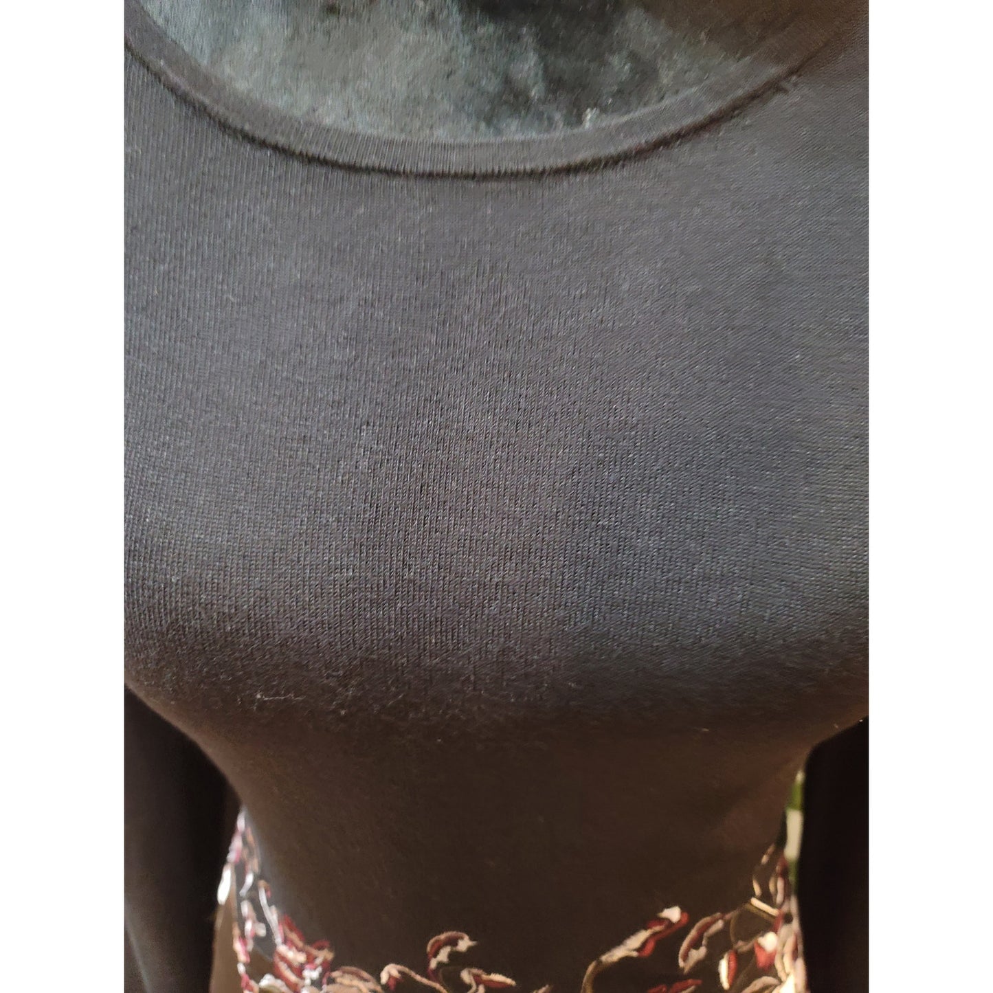 Alfani Sweater Women's Medium Black Floral Embroidered Long Sleeves Tunic