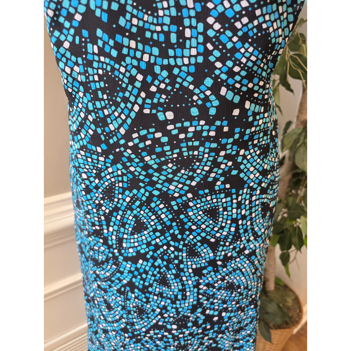Maggie Barnes Shift Dress Women's SZ 20W Multicolor Geometric Back Zipper Lined