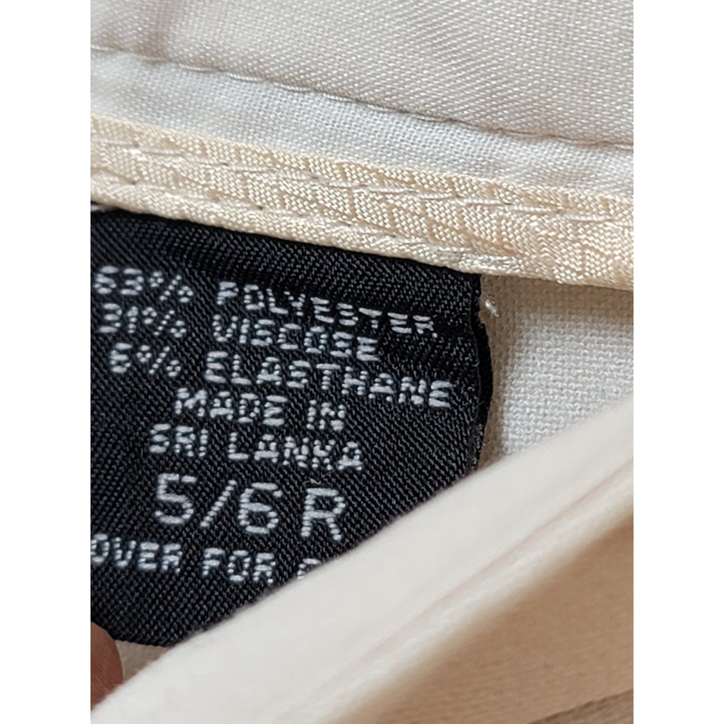 Express Trousers Women's Size 5/6 White Stretch Button Cuffed Flat Front