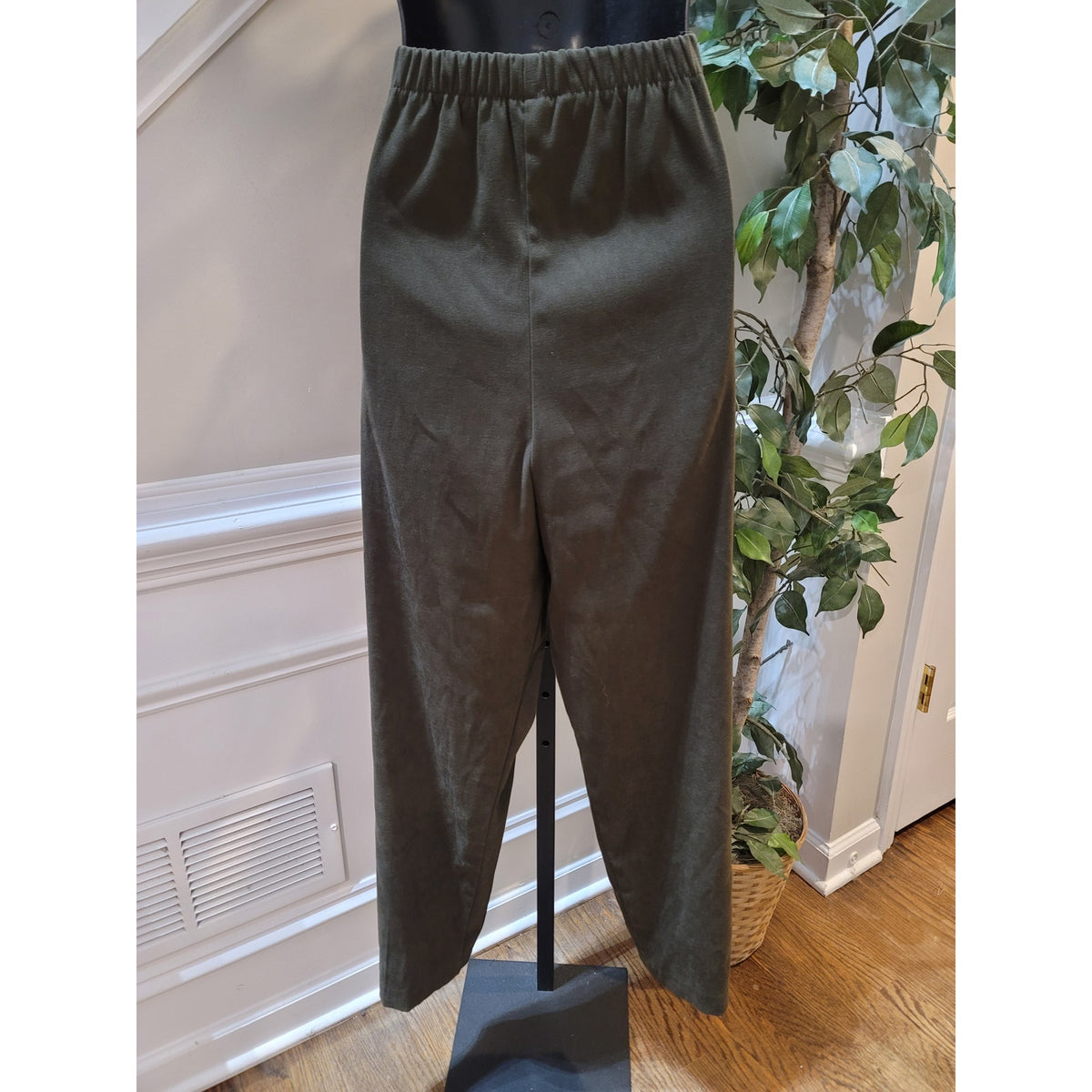Helene Blake Co-Ord Set Women's Large Olive Green Animal Print Button Up Front
