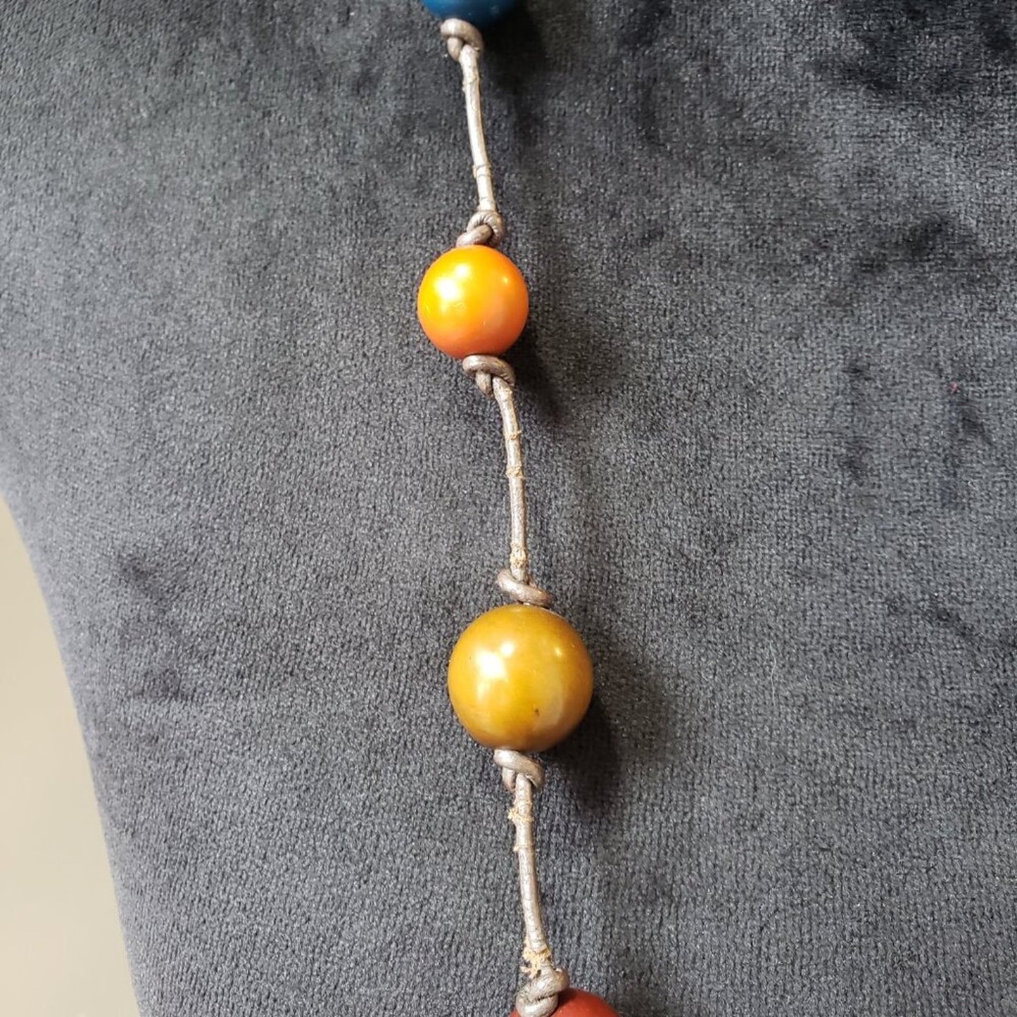 Womens Fashion Multicolor Pearl Beaded Long Necklace Jewelry with Lobster Clasp