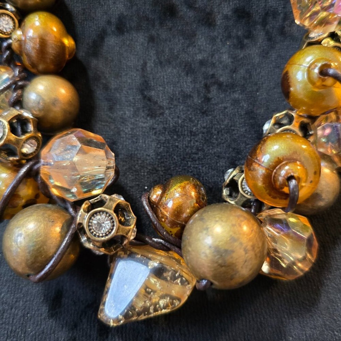 Womens Fashion Gold Tone Pearl Beaded Necklace Jewelry with Lobster Clasp