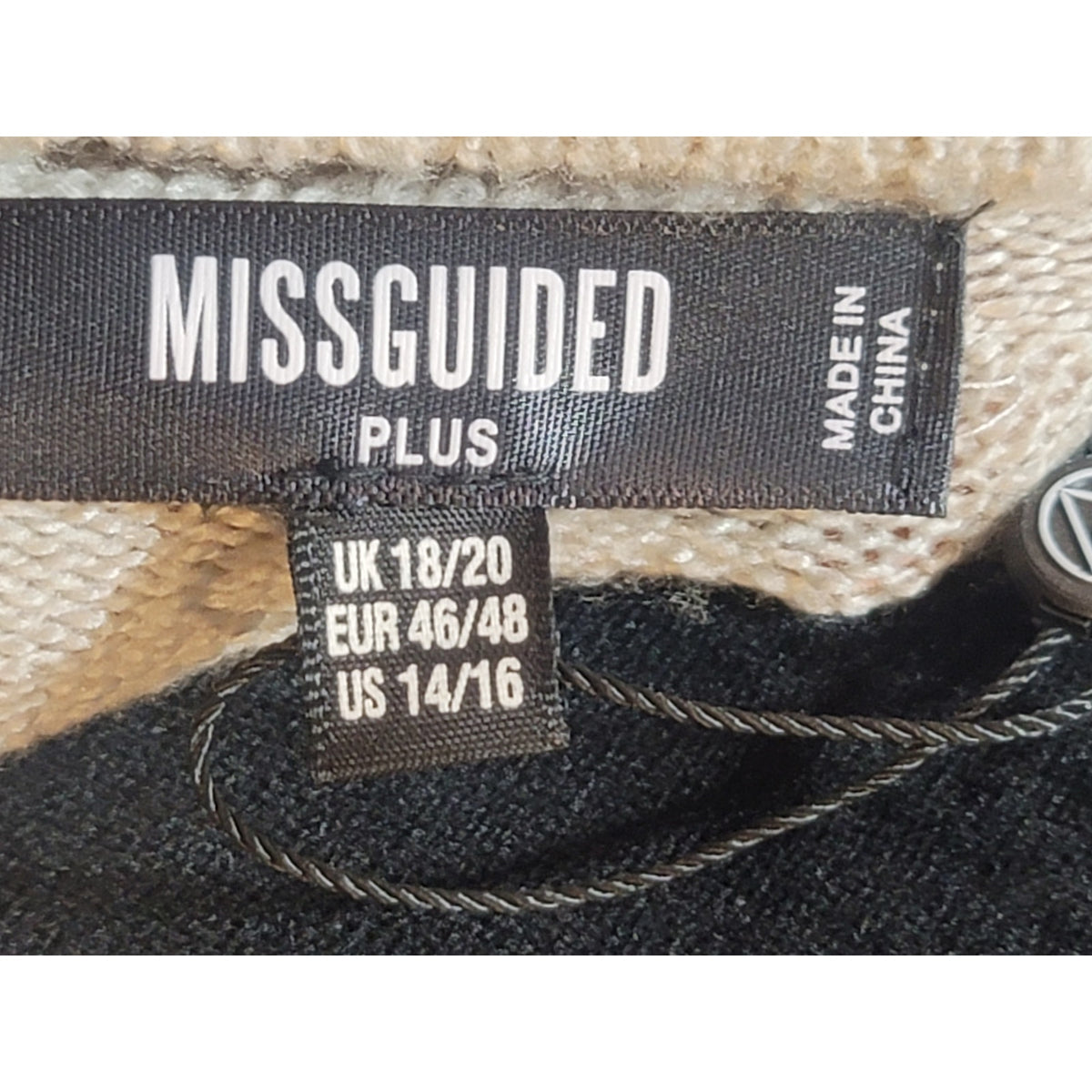 Missguided Jumper Sweater Women's SZ 14/16 Gray Dropped Shoulder Seam Front