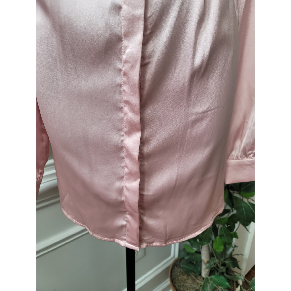 Fashion Nova Shirt Dress Women's Size Large Pink Polyester Long Sleeves