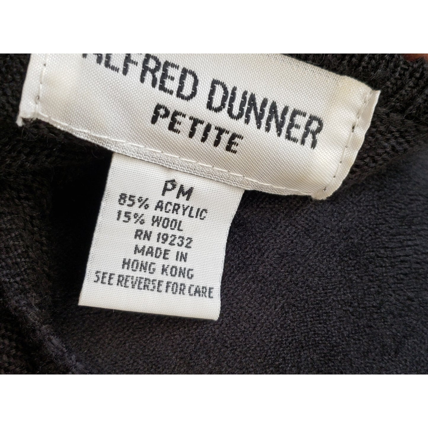 Alfred Dunner Cardigan Sweater Womens Petite M Black Layered Embroidered Beaded