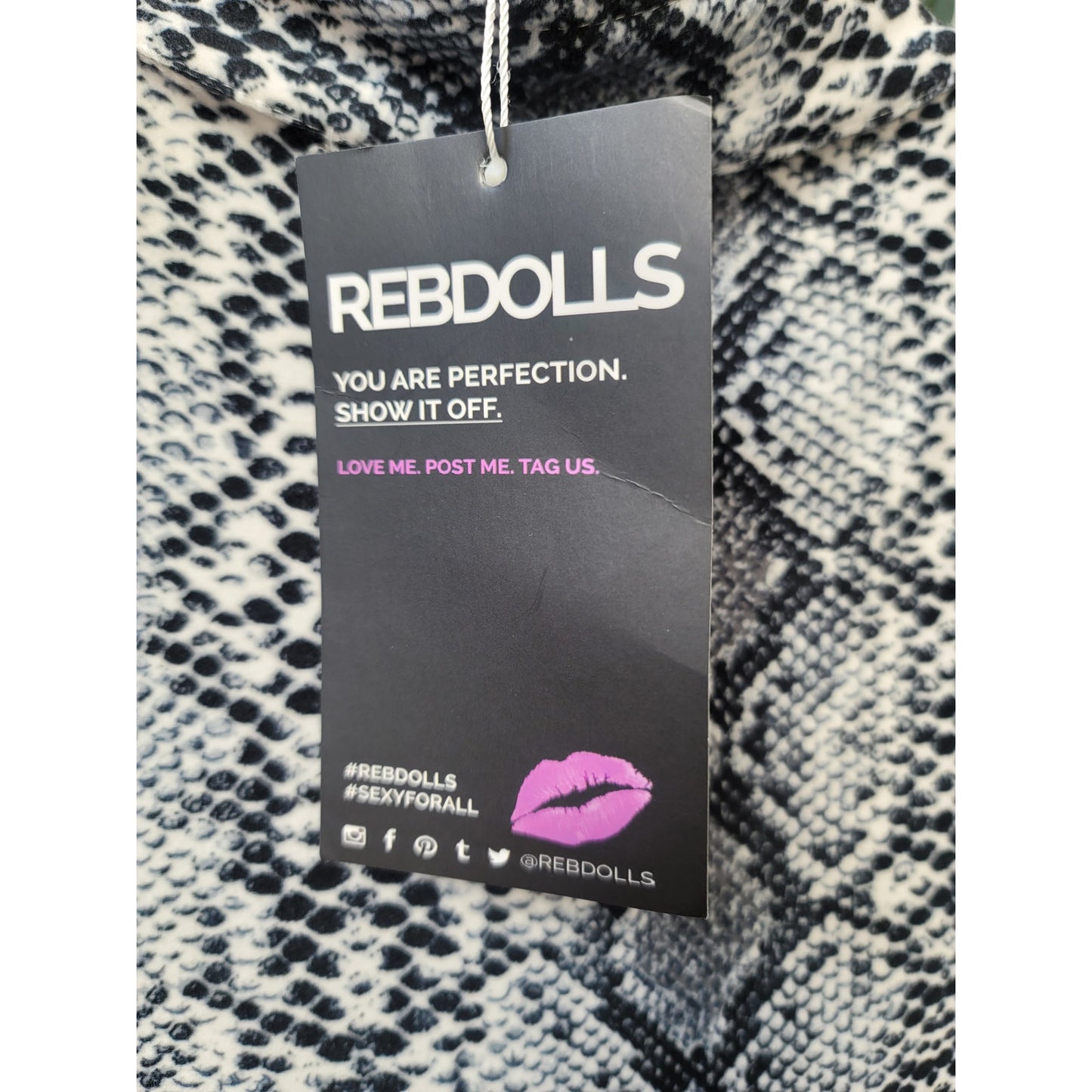 Rebdolls Jumpsuit Women's Size XL Gray Black Snake Print Zip Front Lounge