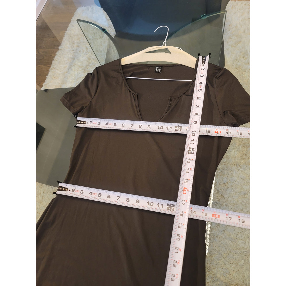 Shein Maxi Dress Women's Size 12 Slinky Black Polyester Short Sleeves