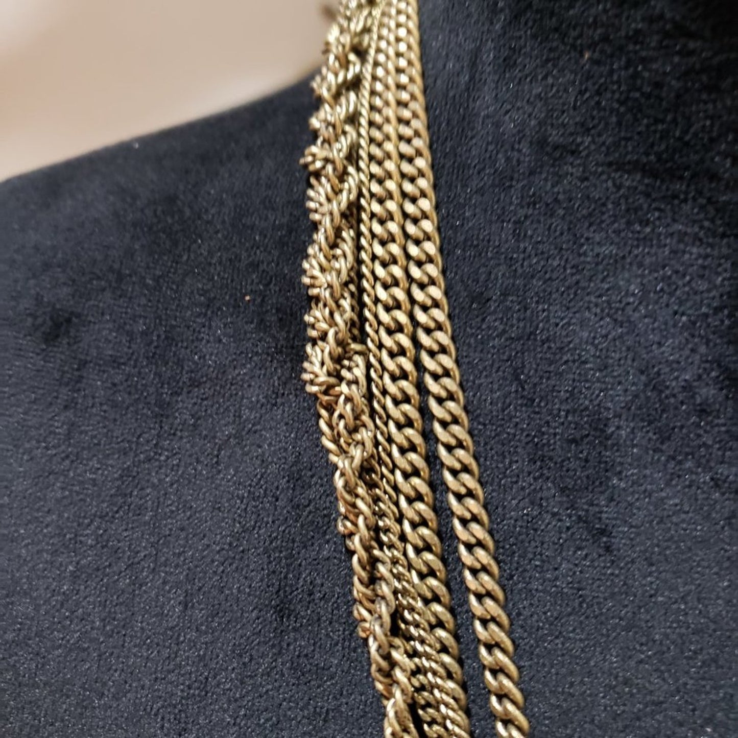 Womens Fashion Gold Tone Wheat Chain Rhinestone Collar Necklace W/ Spring Ring