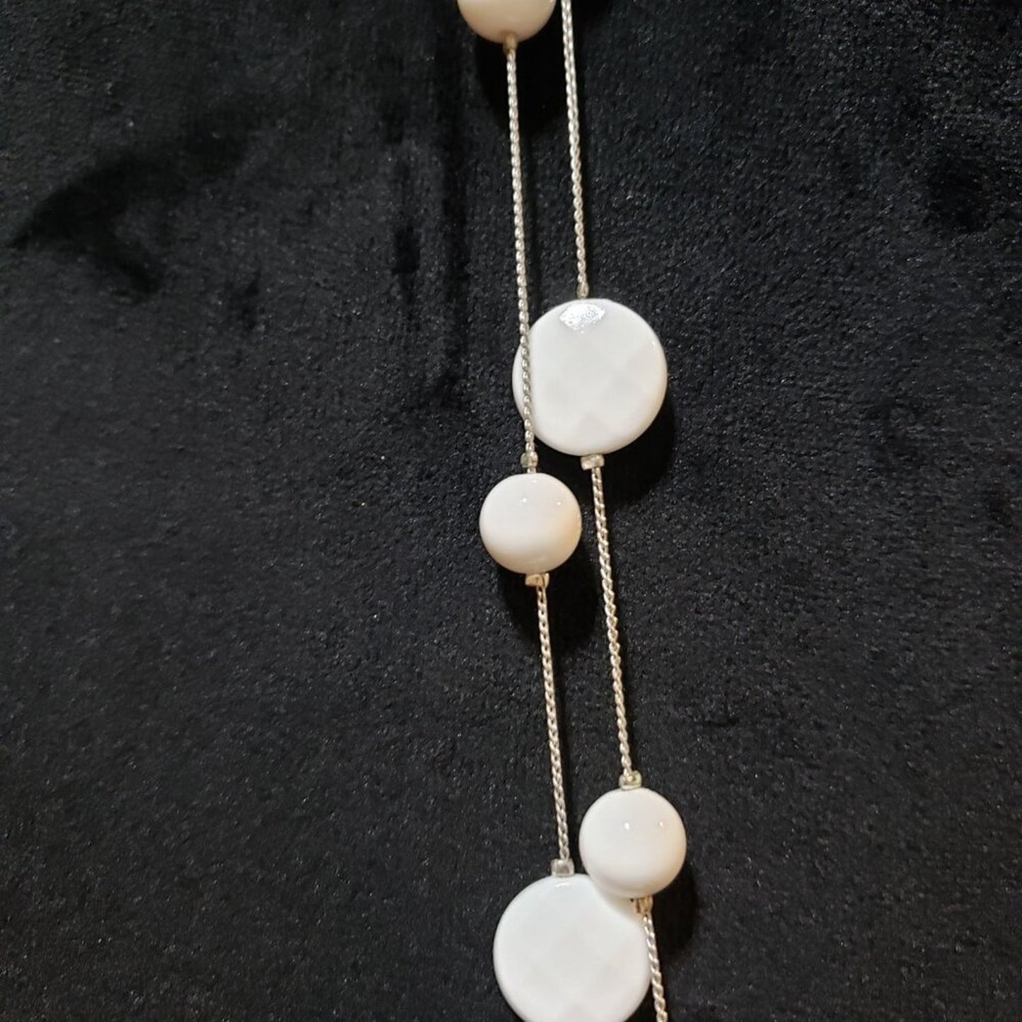 Womens Fashion White Pearl Stone and Beaded Necklace Jewelry with Lobster Clasp