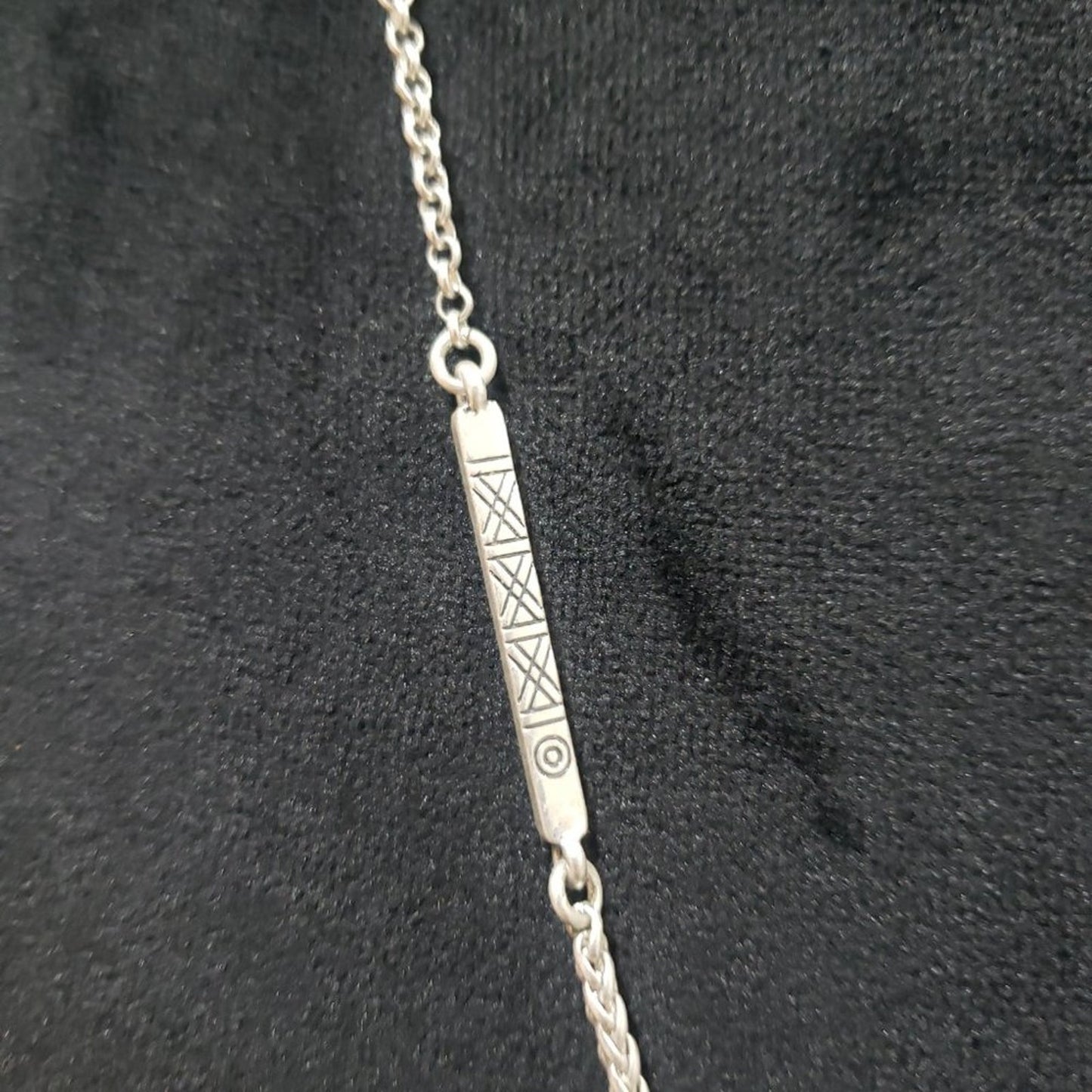 Womens Fashion Blue Glass Stone Semi Precious Silver Chain Pendant Necklace