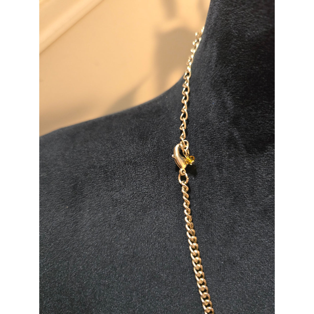 Women's Gold Tone Geometric Statement Necklace Clear Rhinestone Bib Necklace