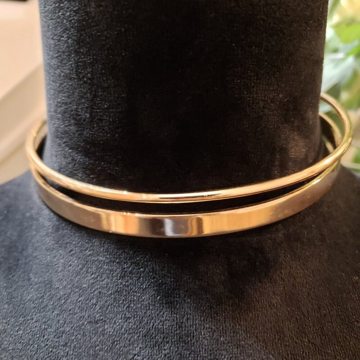 Aldo Womens Fashion Double Lines Gold Tone Choker Necklace with Lobster Clasp
