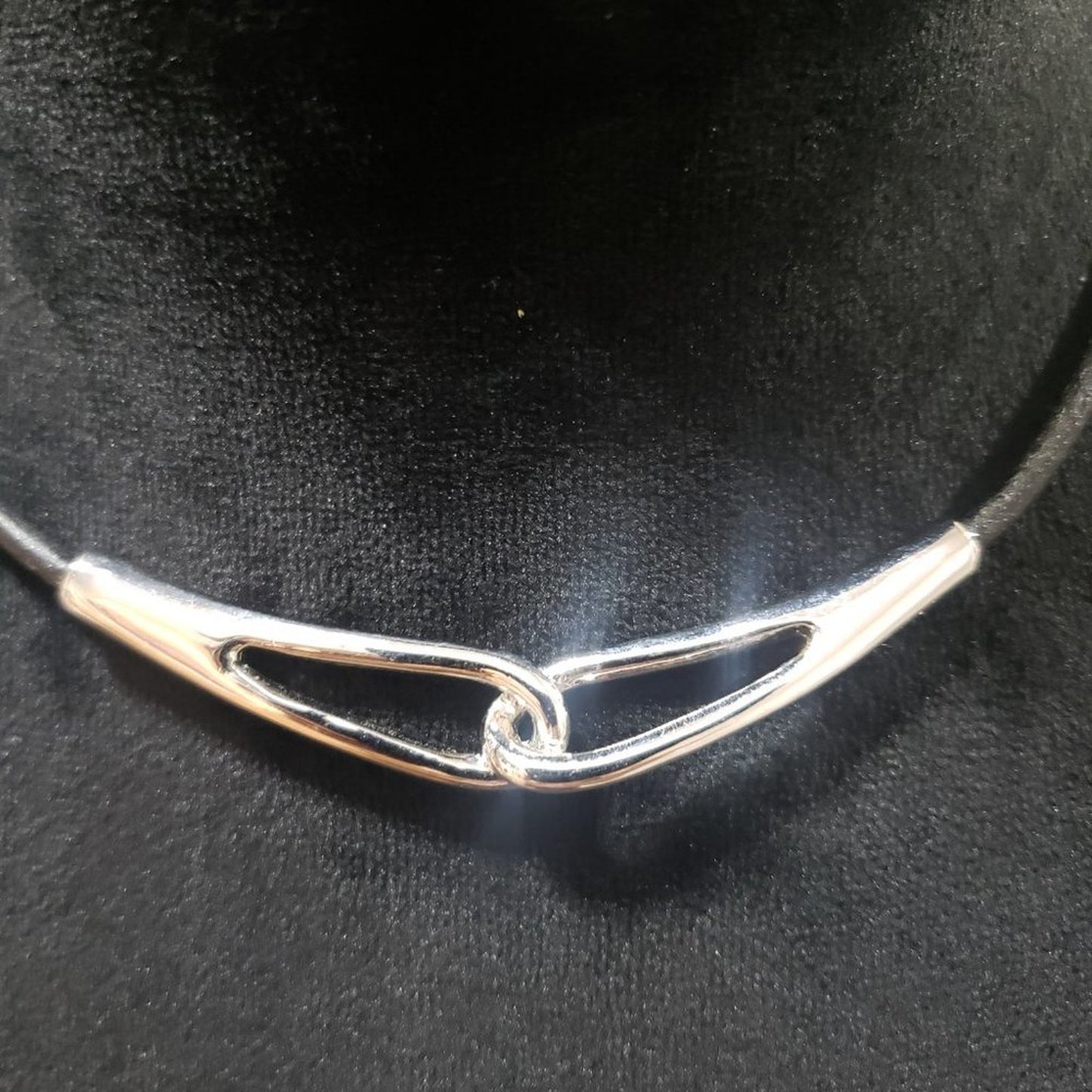 Nine West Womens Fashion Black Cord & Silver Tone Necklace with Lobster Clasp