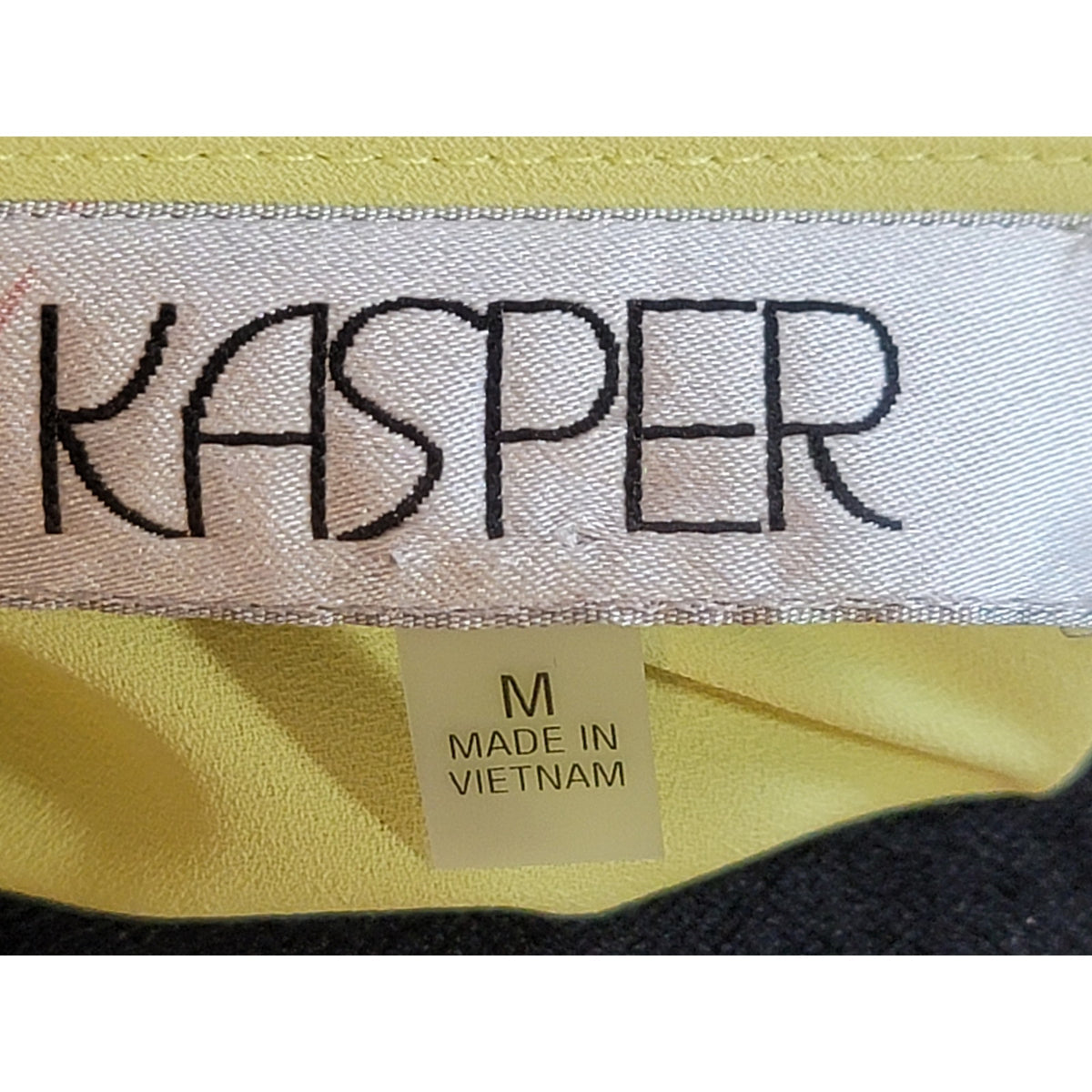 Kasper Tank Top Women's Medium Pastel Yellow Sleeveless Drawstring V-Neck Blouse