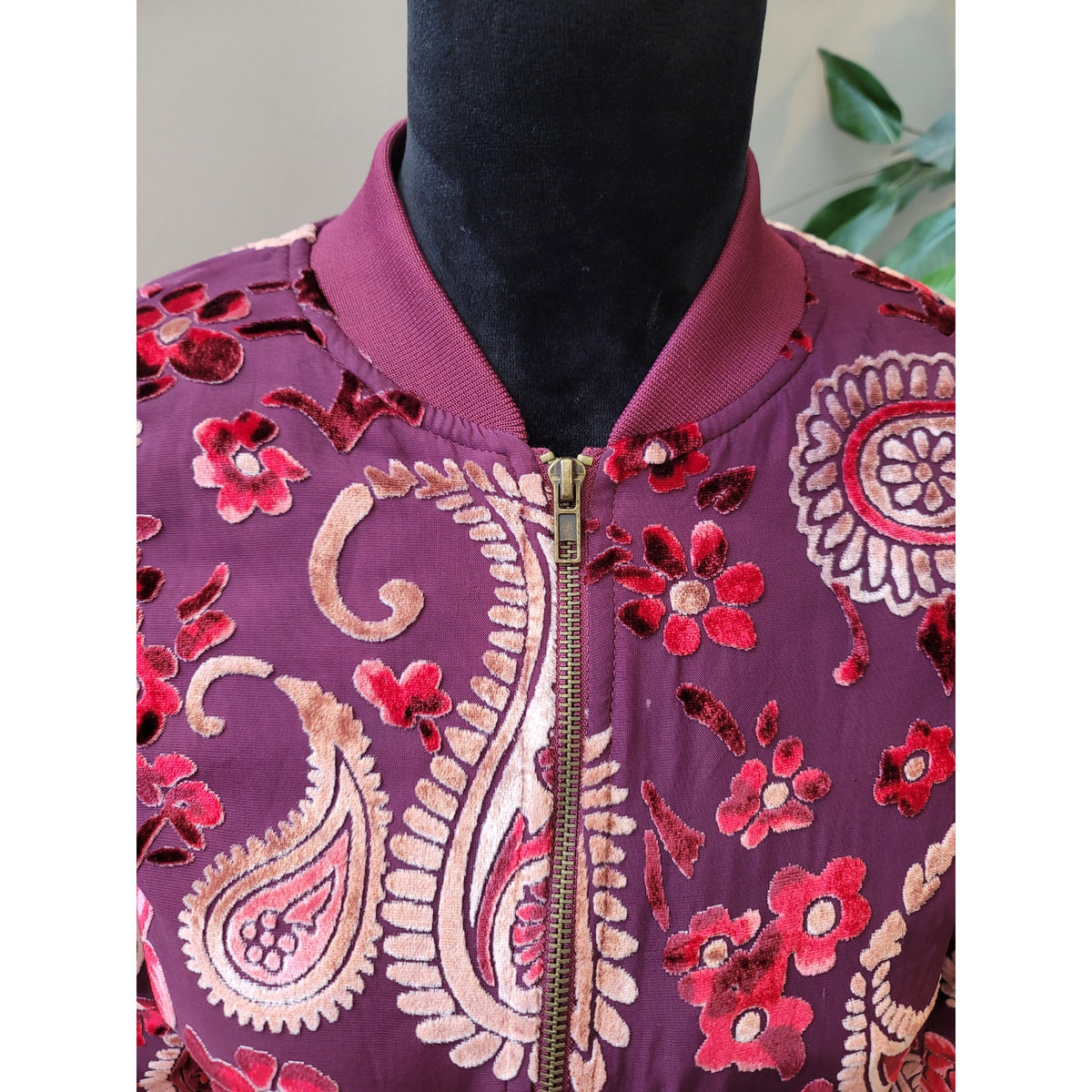 Kas Bomber Jacket Women's Size XS Multicolor Paisley Long Sleeve Full Zipper