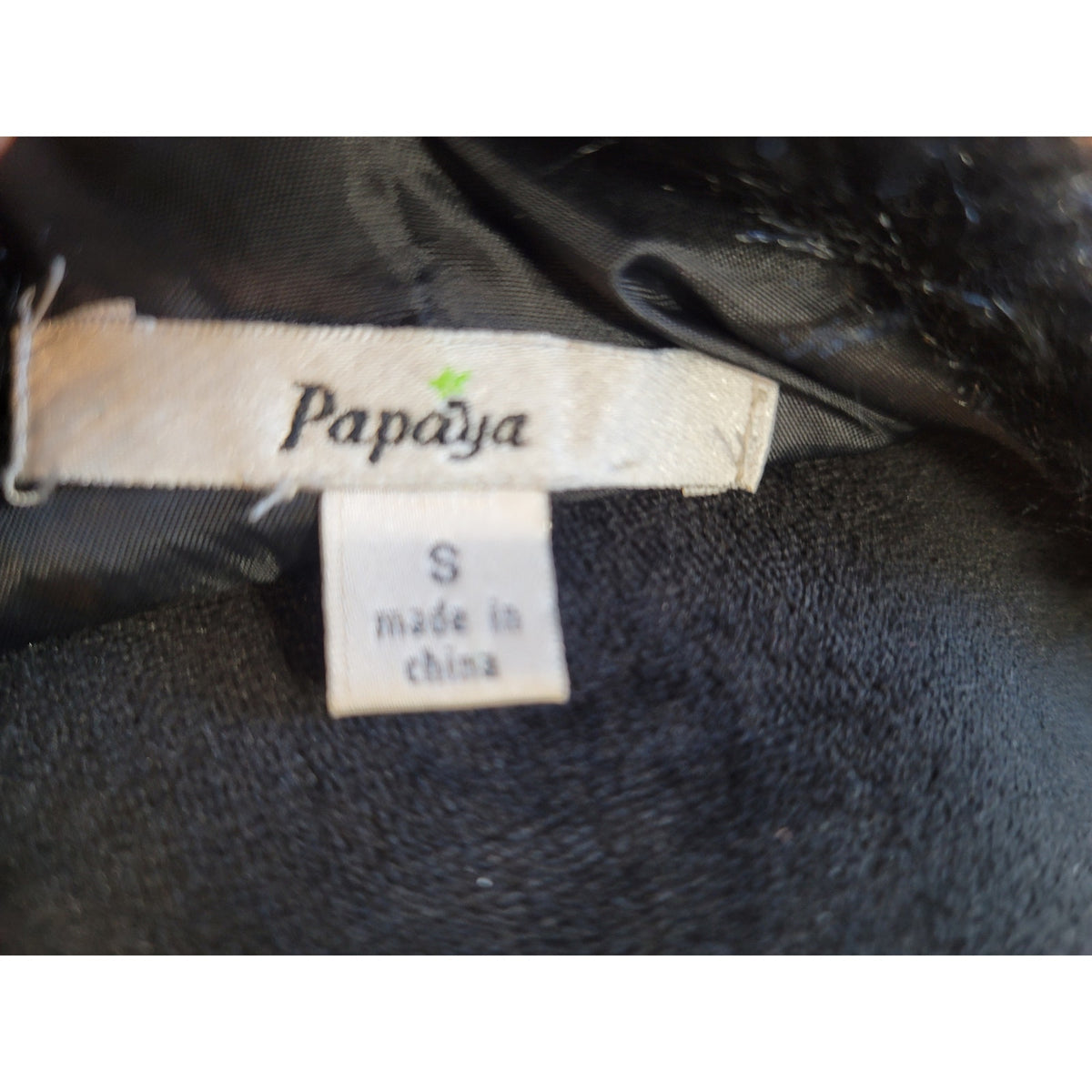 Papaya Faux Fur Vest Women's Small Black Waistcoat Belted Sleeveless Fully Lined