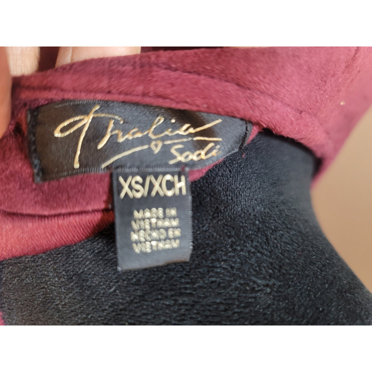 Thalia Sodi Moto Jacket Women's SZ XS Burgundy Asymmetrical Zip Long Sleeve
