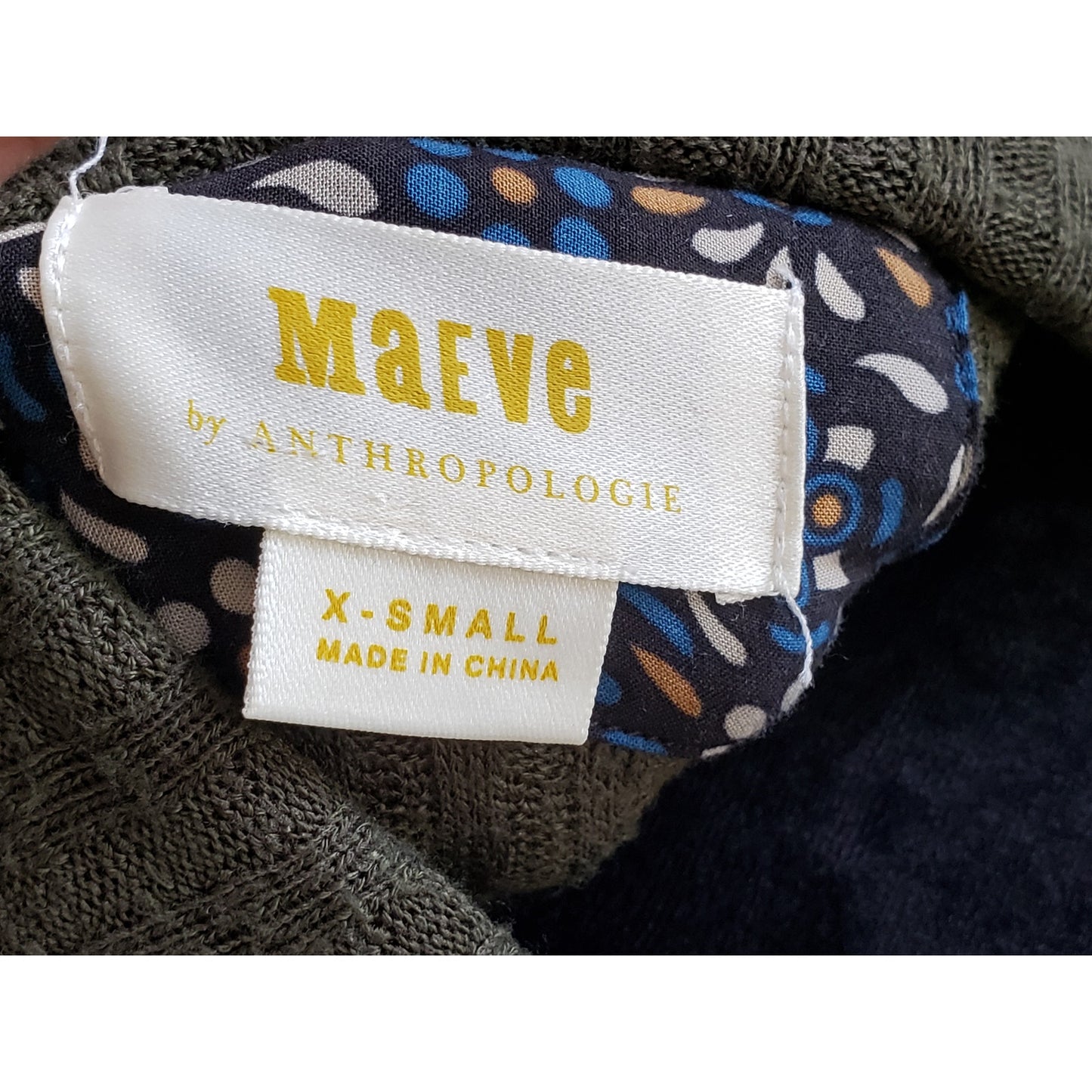 Maeve by Anthropologie Sweater Womens XS Green Cowl Neck Ribbed Peplum Hem