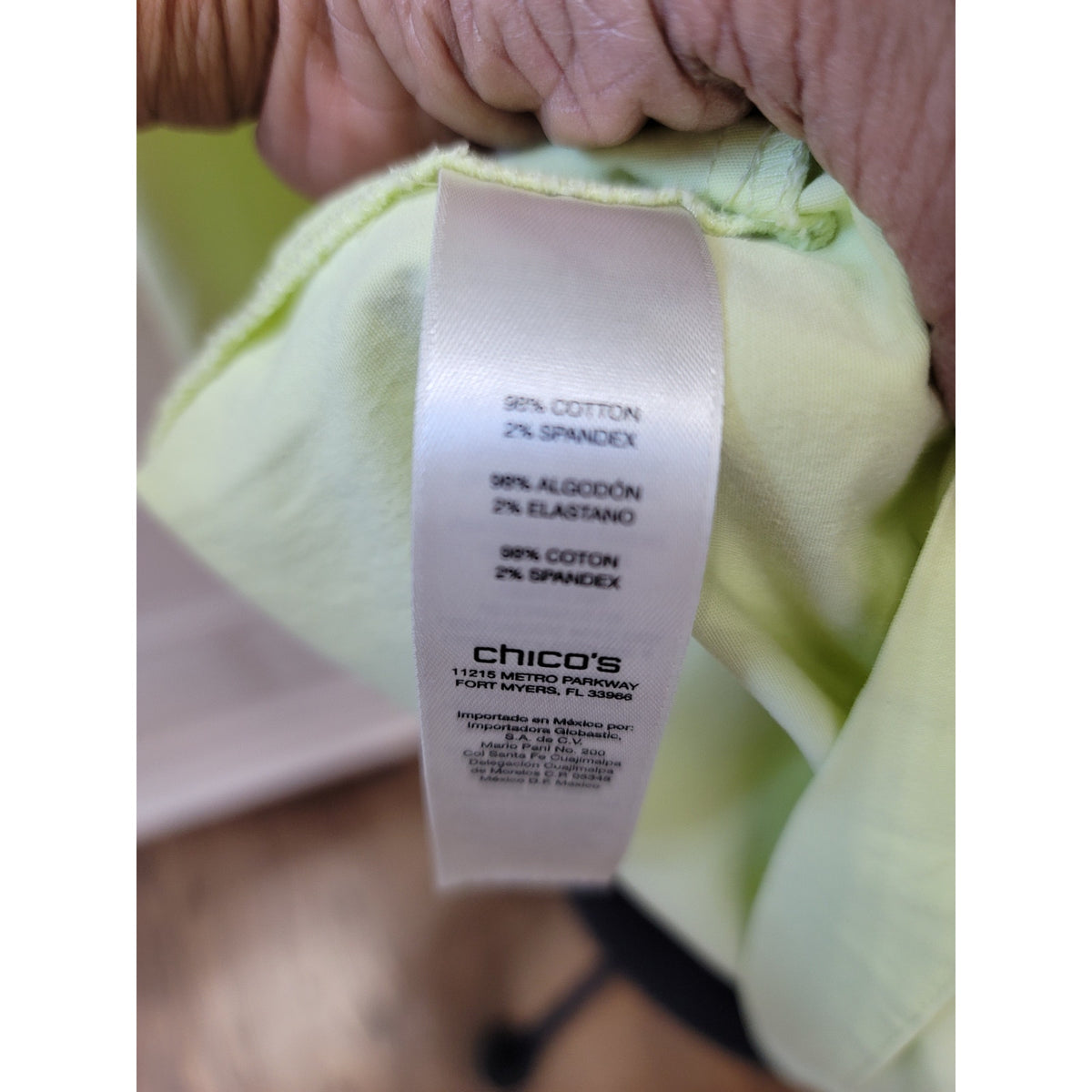 Chico’s Utility Jacket Women's SZ L Lime Green Button Up Flap Pockets Drawstring